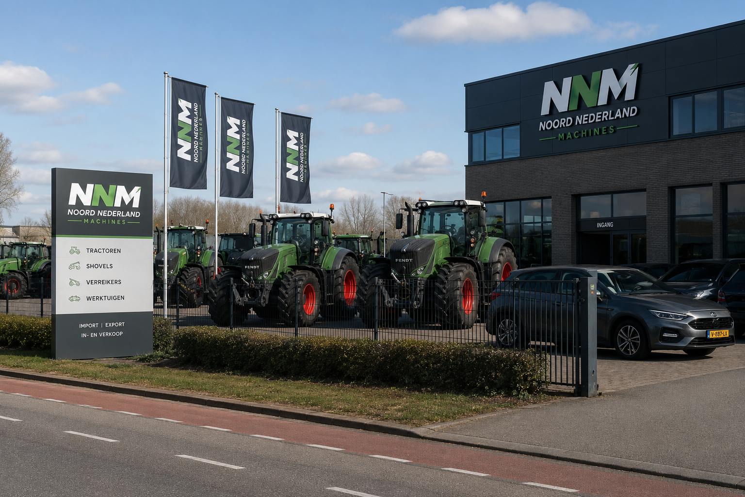 Noord Nederland Machines showroom in Zuidbroek met Fendt tractoren